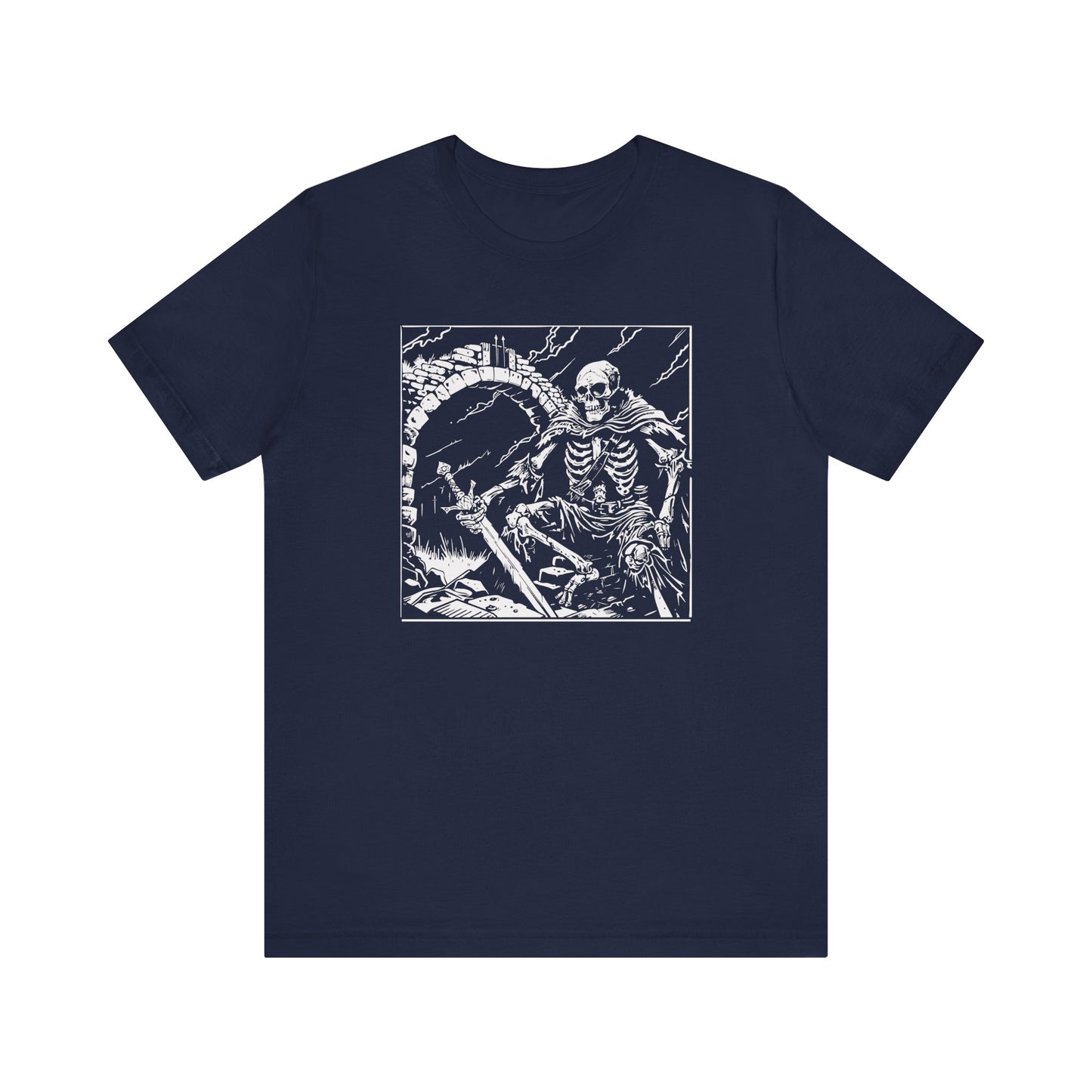Skeletal Warrior Gothic T-Shirt – Fantasy Skeleton Shirt