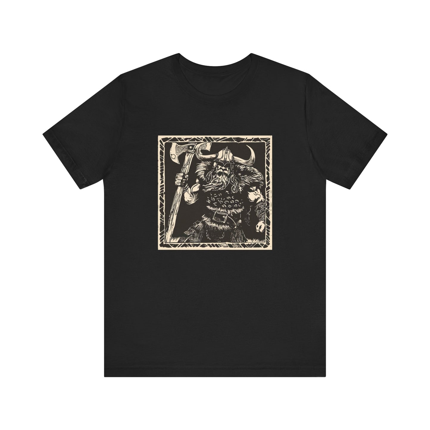 Viking shirt, gothic shirt in lithograph style, front view