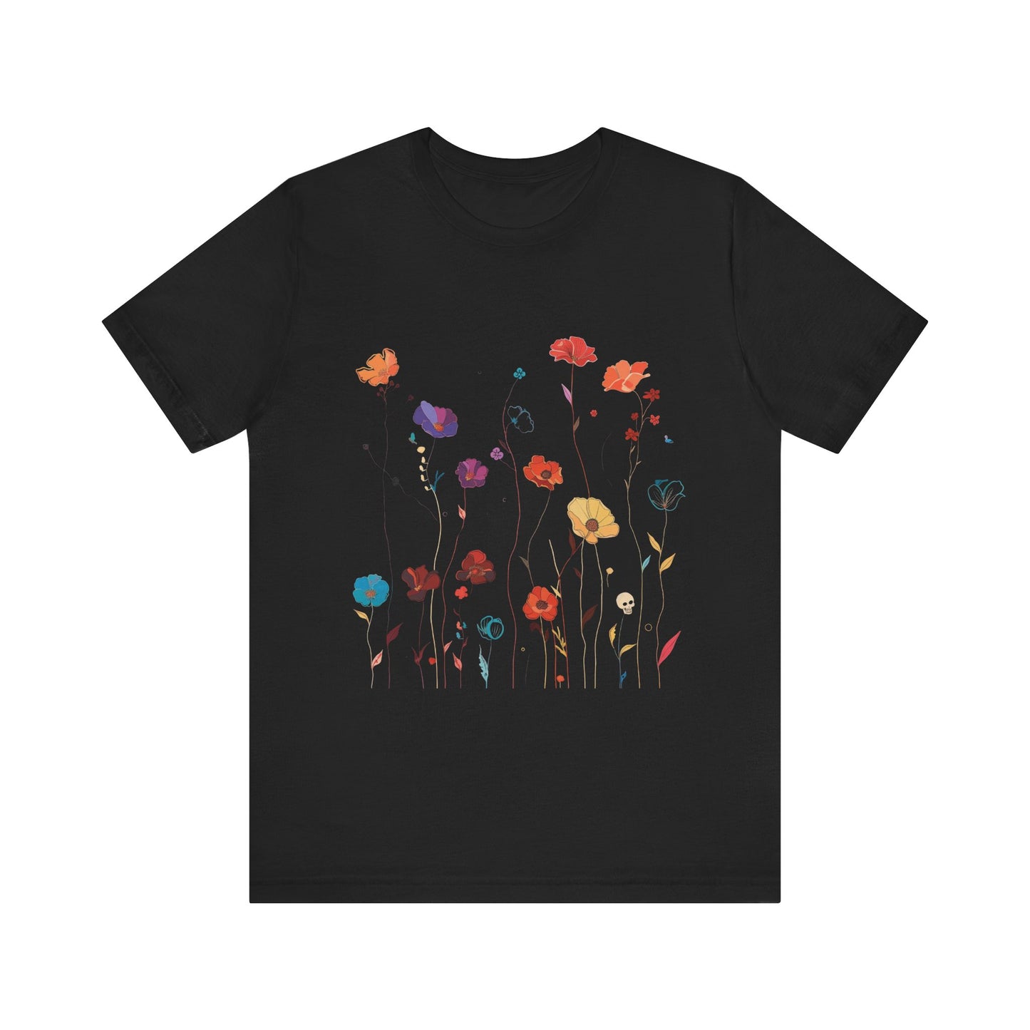 Flower Shirt with a hidden skull, front view