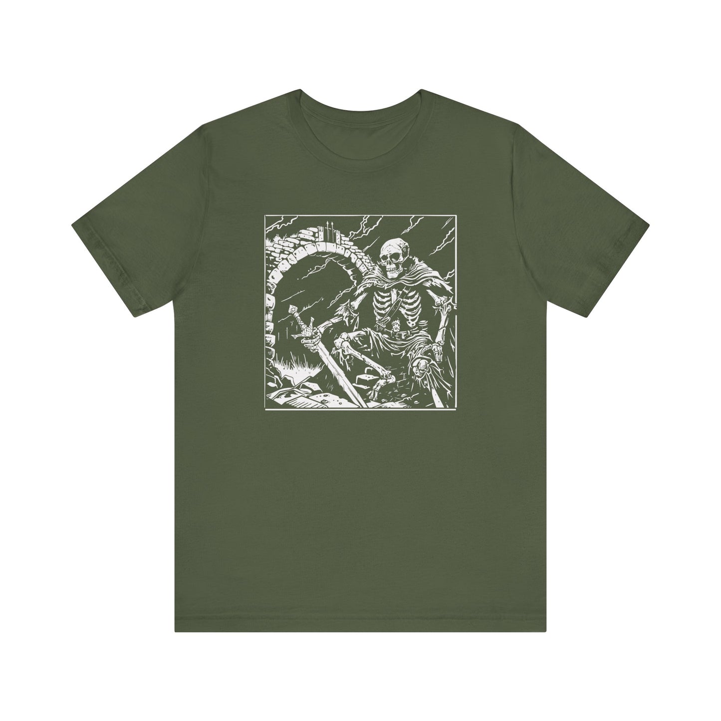 Skeletal Warrior Gothic T-Shirt – Fantasy Skeleton Shirt