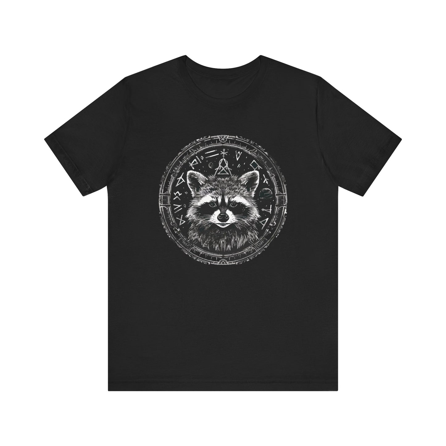 witchy shirt in a gothic style featuring a racoon