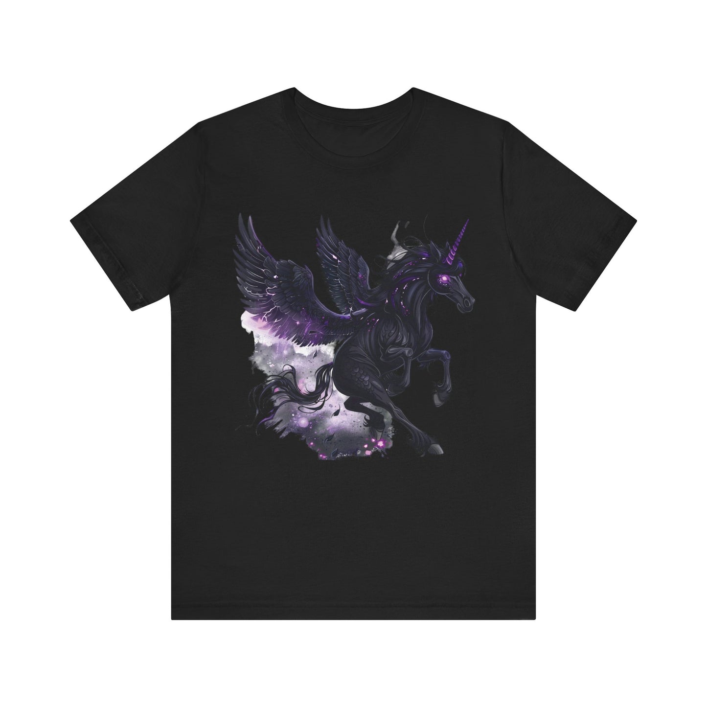 Fantasy Shirt featuring a dark pegasus, front view
