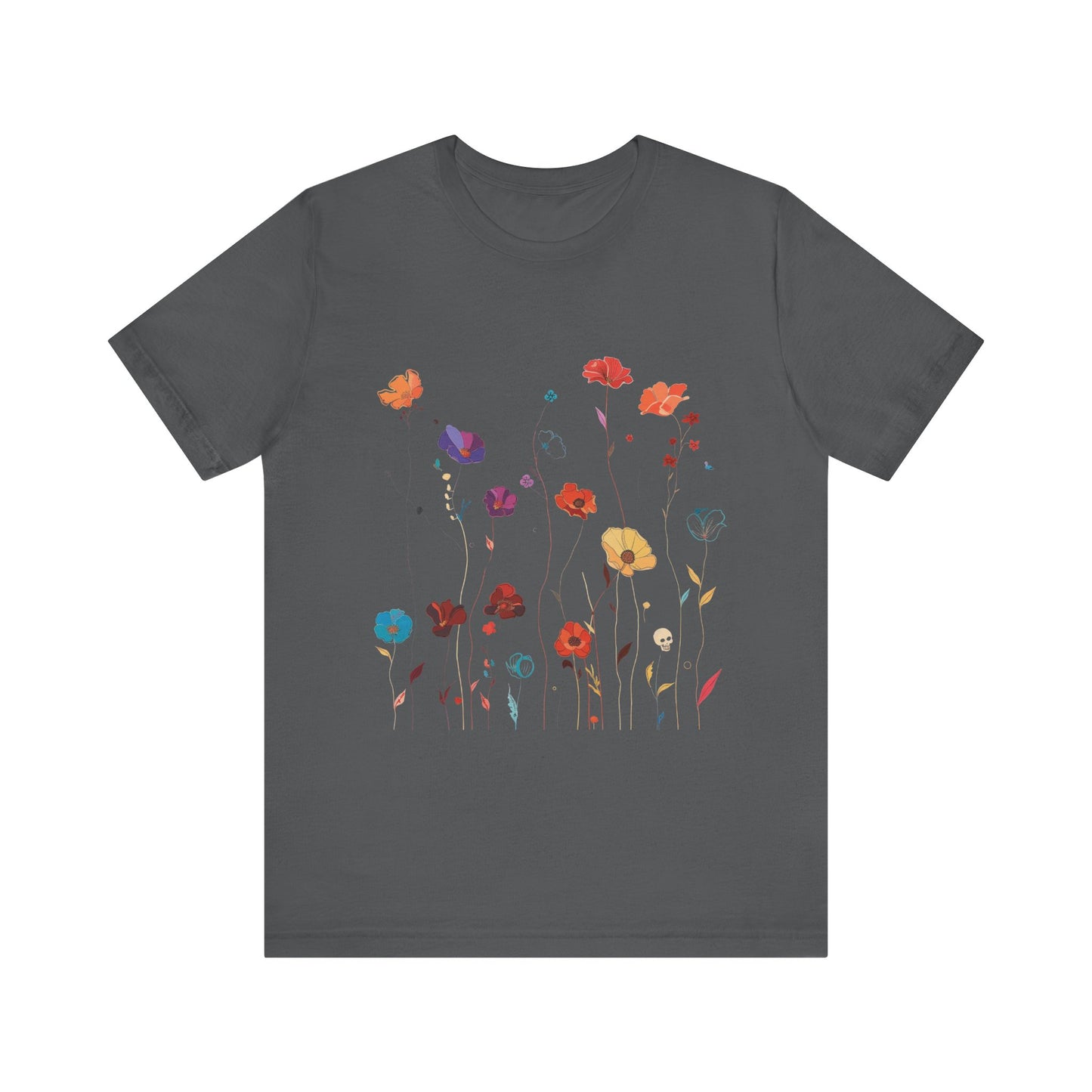 Floral Shirt with a Skull - Witchy Shirt