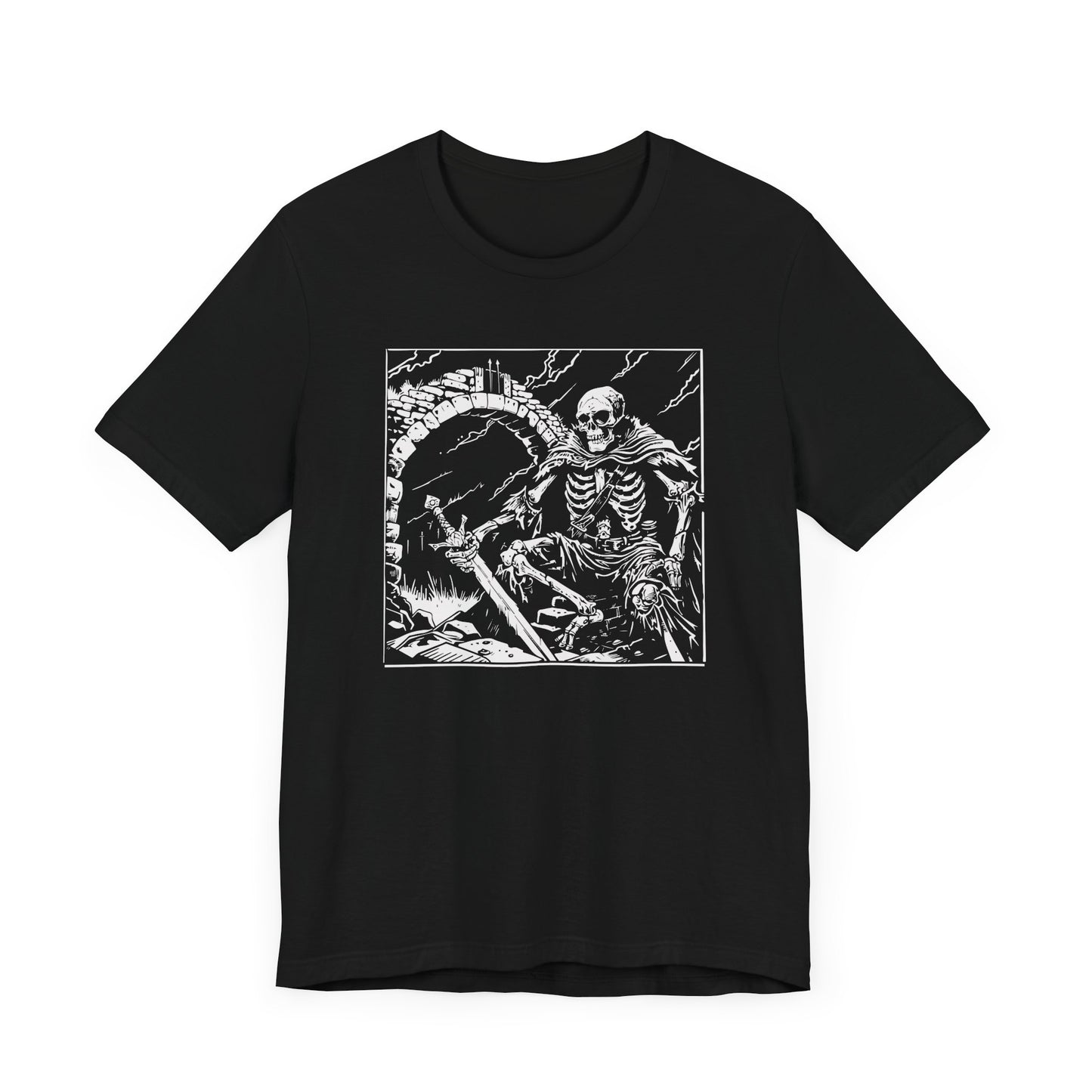 Skeletal Warrior Gothic T-Shirt – Fantasy Skeleton Shirt