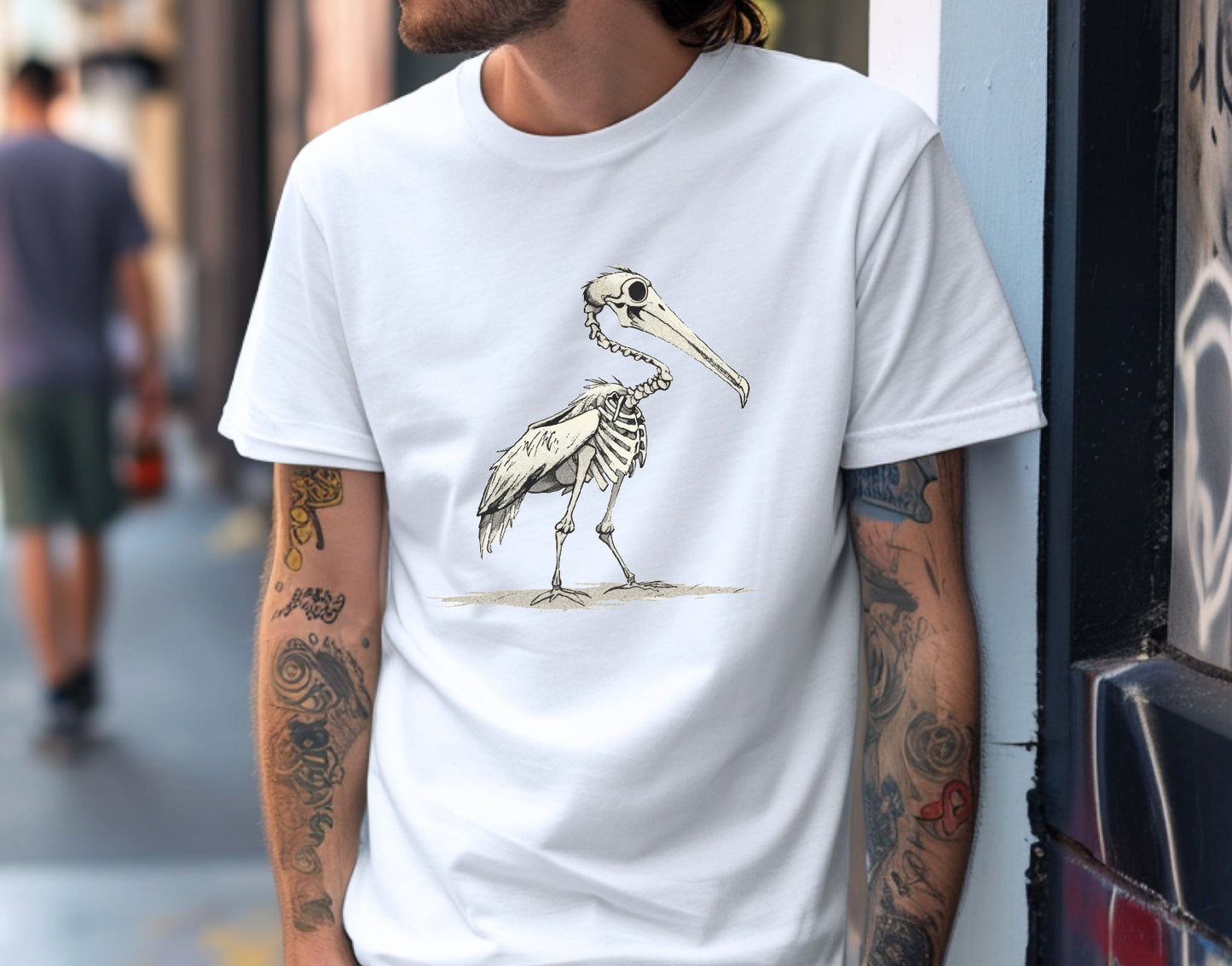 pelican skeleton shirt, front view
