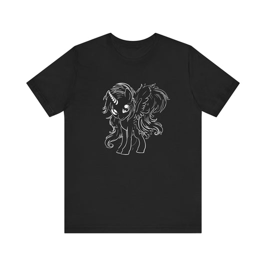 Gothic Shirt showing a my little pony style unicorn