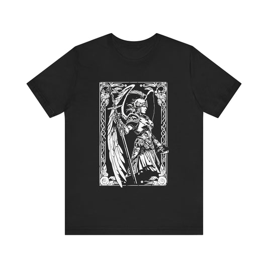 Gothic Shirt featuring a Valkyrie in a lithograph style