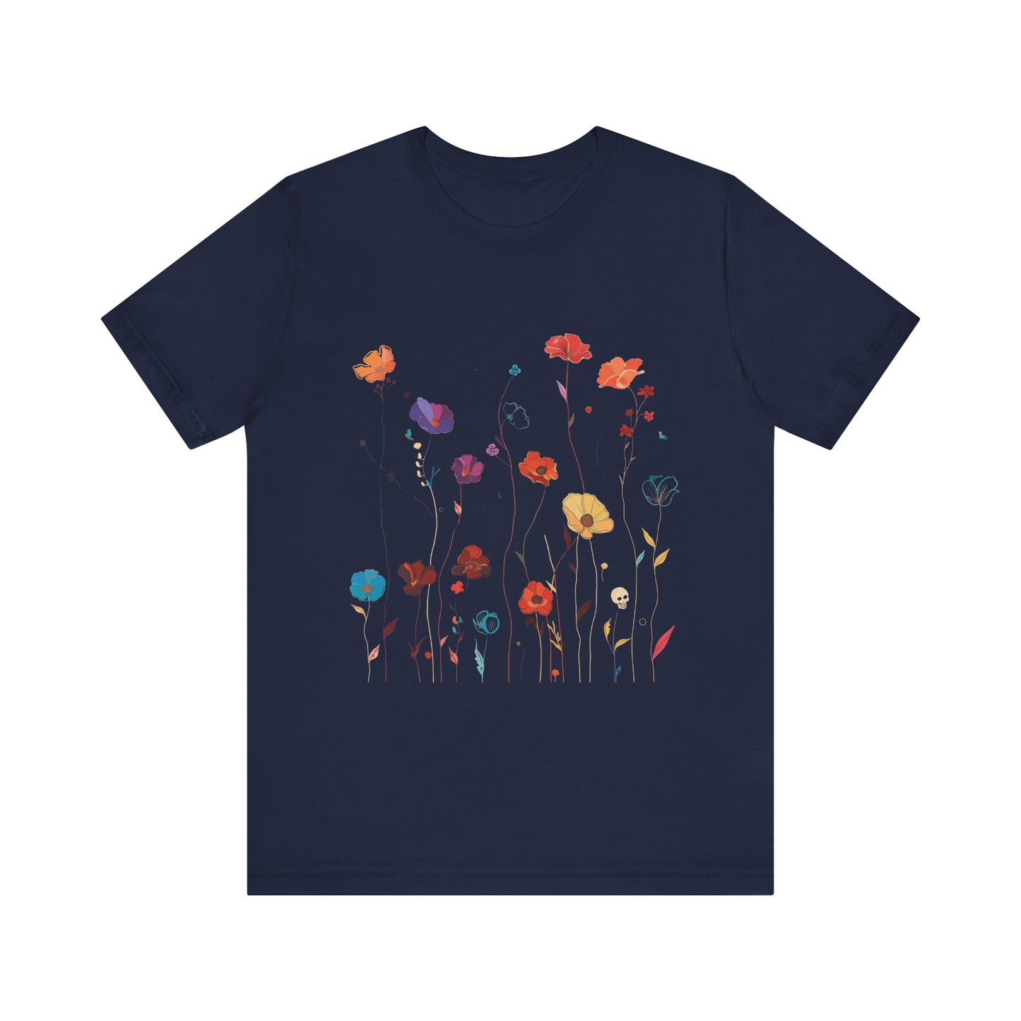 Floral Shirt with a Skull - Witchy Shirt